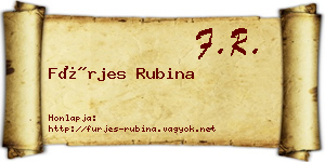 Fürjes Rubina névjegykártya